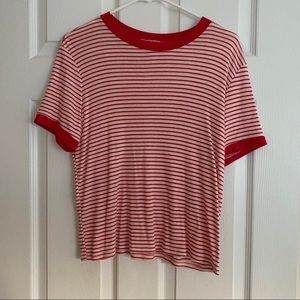 Red striped ribbed top
